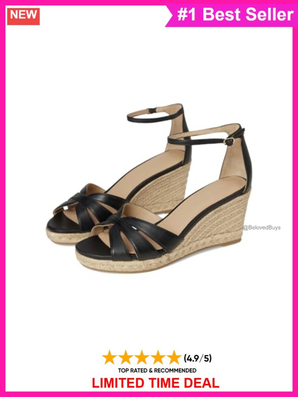 Nappa Leather Espadrille Wedge Open Toe Ankle Strap Formal Sandal
